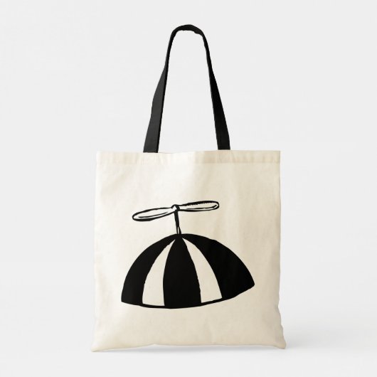 Retro propeller Beanie grillig zwart en wit Tote Bag (Achterkant)