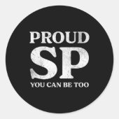 Retro Proud Sp Anti Scientology Funny Quote Idea Ronde Sticker (Voorkant)