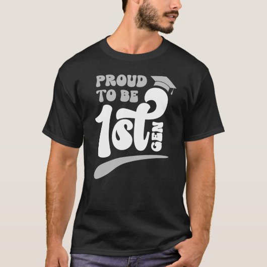 Retro Proud tot eerste gen. Afstuderen T-shirt (Voorkant)