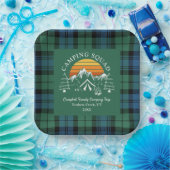 Retro Pset Tartan Family Camping Squad Campbell Papieren Bordje (Feest)
