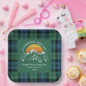 Retro Pset Tartan Family Camping Squad Campbell Papieren Bordje (Feest)