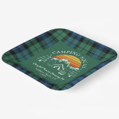 Retro Pset Tartan Family Camping Squad Campbell Papieren Bordje (Gebogen)