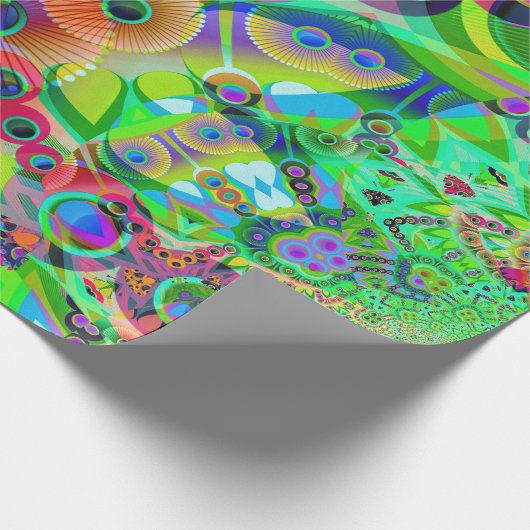 Retro Psychedelic Abstract Cadeaupapier (Hoek)