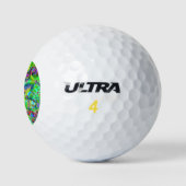 Retro Psychedelic Abstract Golfballen (Logo)