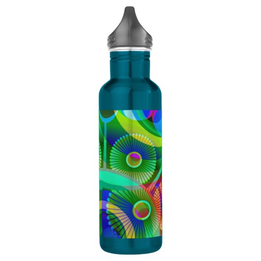 Retro Psychedelic Abstract Waterfles (Links)