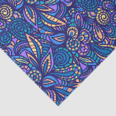 Retro Psychedelic Boho Floral Doodle Pattern Tissuepapier (Detail)