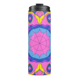 Retro Psychedelic Geometric Mandala Pattern Thermosbeker