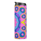Retro Psychedelic Geometric Mandala Pattern Thermosbeker (Geroteerd rechts)
