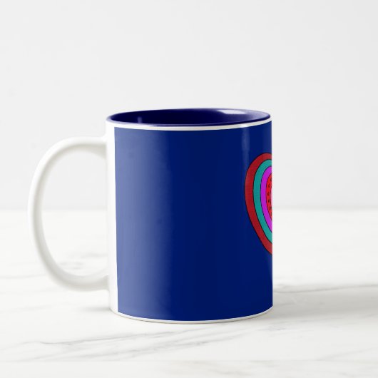 Retro Psychedelic Love Coeur café Mug (Gauche)