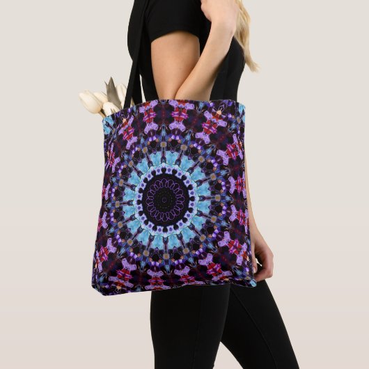 Retro Psychedelic Mandala Hippie Boho Tie Dye Draagtas (Dichtbij)