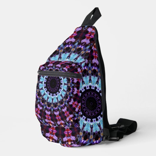 Retro Psychedelic Mandala Hippie Boho Tie Dye Sling Bag (Rechterhoek)