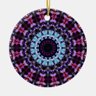 Retro Psychedelic Mandala Trippy Hippie Boho Chic Keramisch Ornament