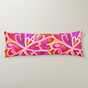 Retro Psychedelic Pink Paars Heart Cool Bedding Lichaamskussen