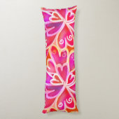 Retro Psychedelic Pink Paars Heart Cool Bedding Lichaamskussen (Achterkant (Verticaal))