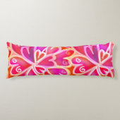 Retro Psychedelic Pink Paars Heart Cool Bedding Lichaamskussen (Voorkant)