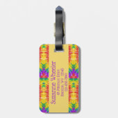 Retro Psychedelic Tie Dye Swirls Bagagelabel (Achterkant verticaal)