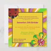 Retro Psychedelic Vinyl Record Party Uitnodigingen (Achterkant)