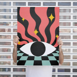 Retro psychedelische blik poster