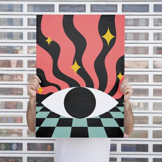 Retro psychedelische blik poster