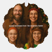 Retro Psychedelische Hippie Feestdagen Kerst Ornament Kaart (Achterkant)