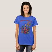 Retro Psychedelische Hippie Feestdagen Kerst T-shirt (Voorkant volledig)