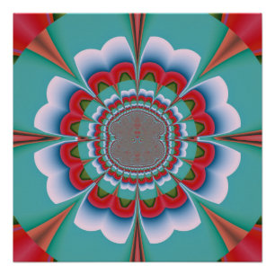 Retro psychedelische mandala bloem abstracte kunst perfect poster