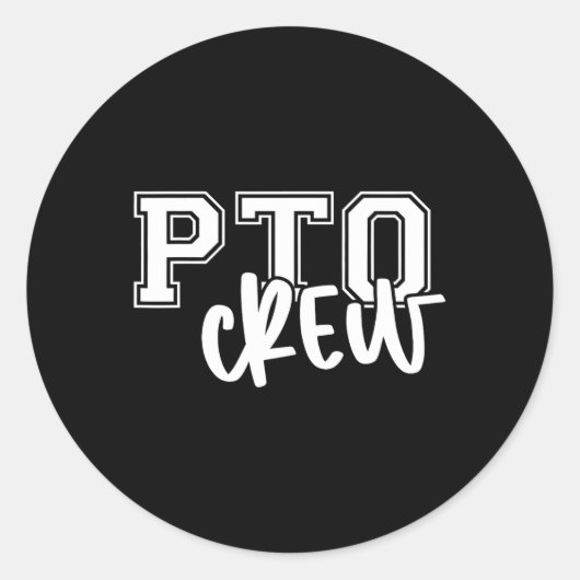 Retro Pto Crew Parent Teacher Organization Back To Ronde Sticker (Voorkant)