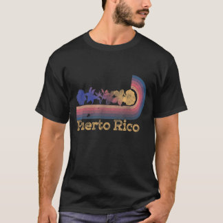 Retro Puerto Rico Tropical Flowers 80's Style Surf T-shirt