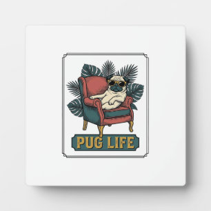 Retro Pug Leven Coolle Honden Zonnebril Design_1 Fotoplaat