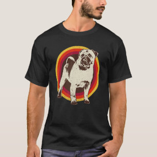Retro Pug Mops Carlin Hondenras Schattig T-shirt