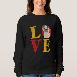  Retro Pug Puppy Love Cute Funny Dog Trui
