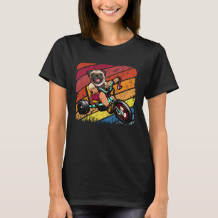  Retro Pug Rijden Fietser Hondeneigenaar T-shirt
