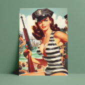 Retro Pulp Pin-up Briefkaart