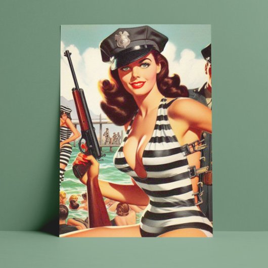 Retro Pulp Pin-up Briefkaart