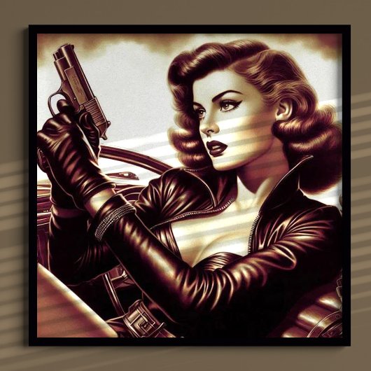 Retro pulp vrouw poster