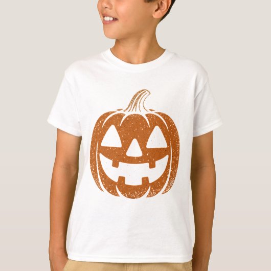 Retro Pumpkin Face Tee – 90s Halloween Vibes for K T-shirt (Voorkant)