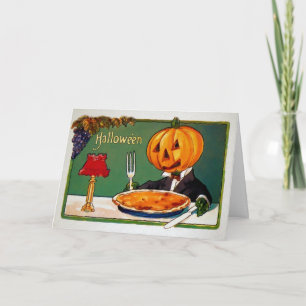 Retro Pumpkin Pie Halloween Kaart