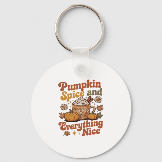 Retro Pumpkin Spice Everything Nice Classic T-Shir Sleutelhanger (Voorkant)