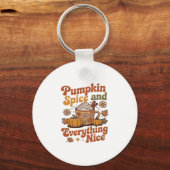 Retro Pumpkin Spice Everything Nice Classic T-Shir Sleutelhanger (Voorkant)