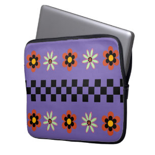 Retro Punk Bloemen Laptop Sleeve