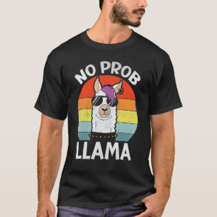 Retro Punk Geen Probleem Llama Geen Probleem Lamas T-shirt