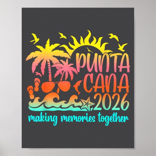 Retro Punta Vacation Cana Making Memories Together Poster (Voorkant)