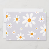 Retro Purple Daisy First Birthday Photo Invitation (Dos)