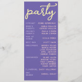 Retro Purple Spring Disco Wedding Ceremony Program Programma (Achterkant)