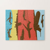 Retro Puzzle d'avion de ligne de voyage du milieu (Horizontal)