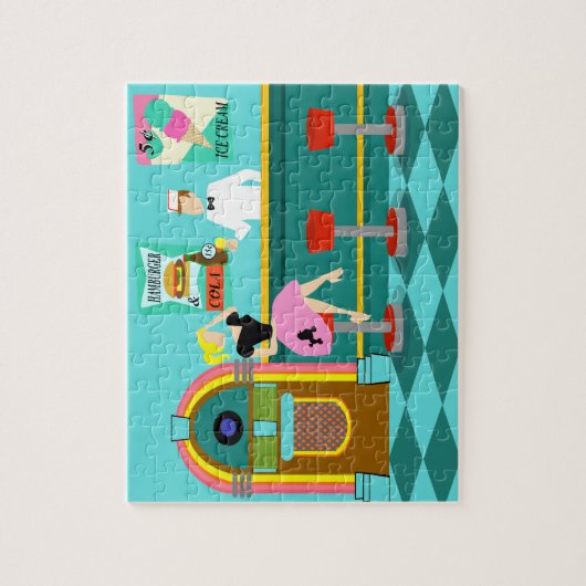 Rétro puzzle de fontaine de soude (Vertical)