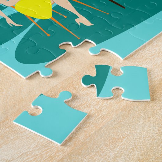 Rétro puzzle de jeu de carte des femmes (Côté)