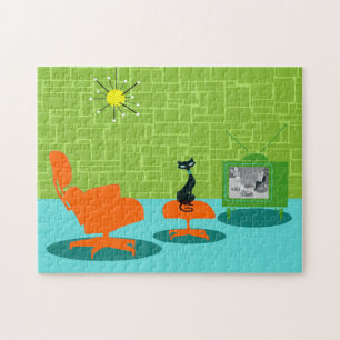 Rétro puzzle de Kitty d'âge d'espace