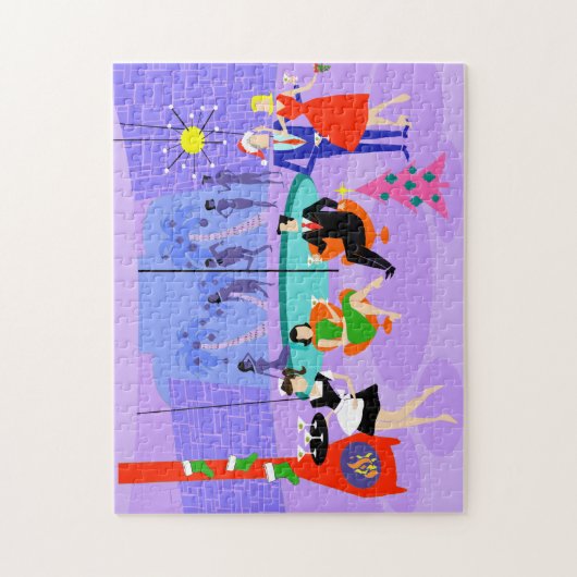 Rétro puzzle tropical de fête de Noël (Vertical)