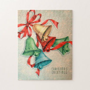 Rétro puzzle vintage de vacances de cloches de